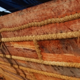 077   Sewn longitudinal crack on a plank