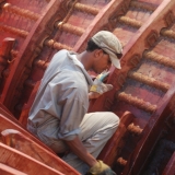 062   Painting inside the ship with fish oil