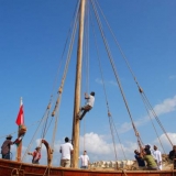 126   Then the mast stays are attached