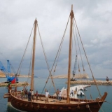 132   The next step will be to fit the yards to support the sails