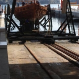 055   The ship is hauled out of the water
