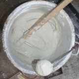 061   It's heated and stirred into a smooth paste