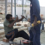 073   Shaping the masts and spars needs traditional and modern tools