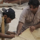082   The trainees are also working on the canvas sails