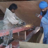 017   Finishing the supports that will hold the ship
