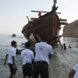 116   And suddenly the ship slips into the water