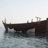 122   Extra ballast in the bow tilts the ship down, but she is floating fine