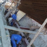 003   Trenches have been dug to build a frame under the ship