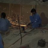 053   Up the beach, the rails are being finished