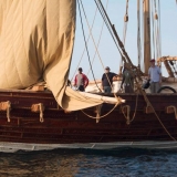 028   The crew are delighted as the sails come down