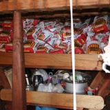 117   Supplies for four weeks stacked up