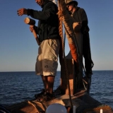 059   Captain Saleh and Eric Staples tighten a loose rudder