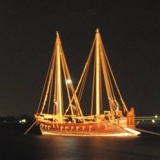 186   Jewel of Muscat lit up at anchor in Cochin