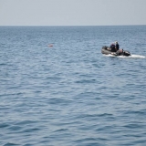 042   A man-overboard drill underway