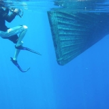 138   Underwater view of Jewel's hull in 2,000 meters of water