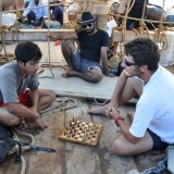 038   Sajid Valappil and Ale Ghidoni enjoy a game of chess during their rest day
