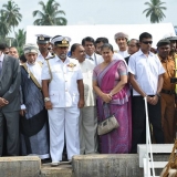 060   Sri Lankan and Omani dignitaries watch as Jewel pulls up to the pier