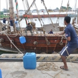 109   Loading fresh water into the hold of the Jewel of Muscat