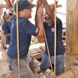 014   Geoffrey Dobbs and Ahmed Al Balushi at work with the sails