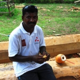 103   Pushpadas Elamassery enjoys a fresh coconut break.