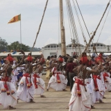 050   Local dancers welcome the ship