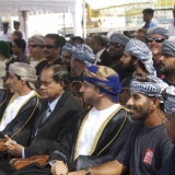 053   The crew sit with Omani and Sri Lankan dignitaries at the official welcome ceremony