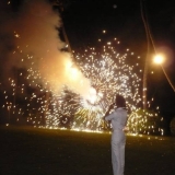 130   Fireworks at a farewell party for Jewel at Sun House