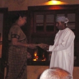 131   A gift from Saleh to Governor Southern province Mrs. Kumari Balasooriya a farewell party for Jewel at Sun House