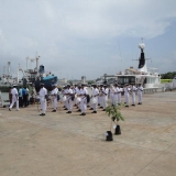 002   A rousing send off from the band…