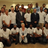083   The crew enjoys a gala dinner at the Eastern and Oriental Hotel
