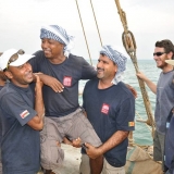 039   The crew celebrates Khamis Al Hamdani's birthday