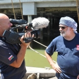 012   Dr. Tom Vosmer speaking to National Geographic film-maker Mike Lithgow