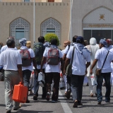 130   Escorted by diplomats and the press, the crew heads to the VIP lounge at Seeb Airport