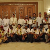 143   The final photo call - the crew and representatives of Oman's Ministry of Foreign Affairs