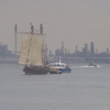 052   On the last stretch Jewel hoists her sail