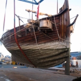 003   Jewel's hull holds firm as she is lifted out