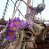 099   Flowers stuck on the sails for good luck
