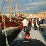 032   Submitted by Mike LeFroy: 'A group from Singapore visit the Jewel of Muscat before she sets out on her historic voyage'